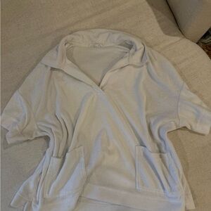 White Short-Sleeve Collared Top